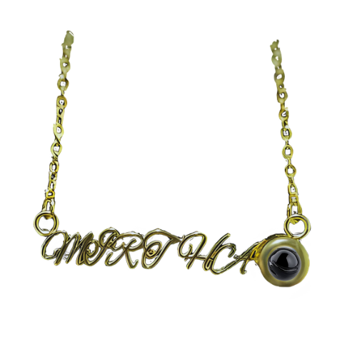 Collar con nombre + foto oculta persozalizada