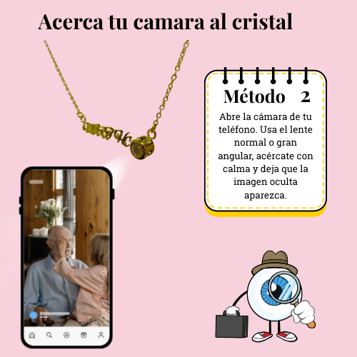 Collar con nombre + foto oculta persozalizada